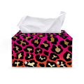 Orange And Purple Leopard Print Leather Tissue Box Cover