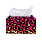 Orange And Purple Leopard Print Leather Tissue Box Cover