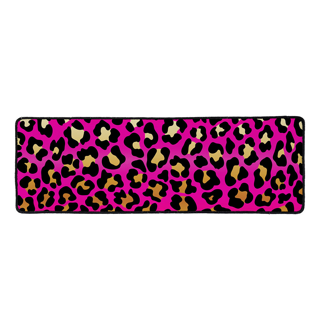 Orange And Purple Leopard Print Long Kitchen Mat
