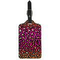 Orange And Purple Leopard Print Luggage Tag