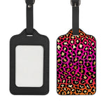 Orange And Purple Leopard Print Luggage Tag