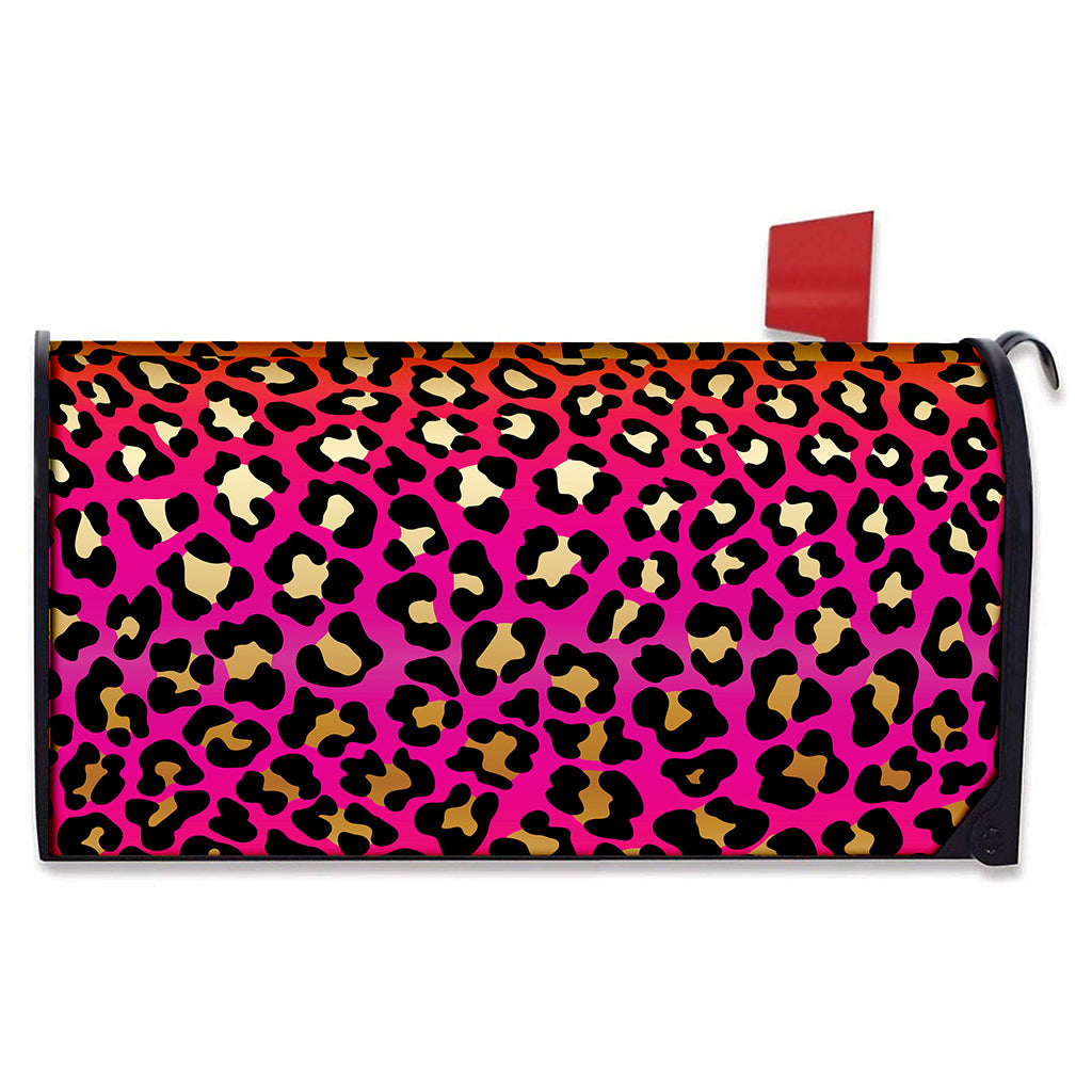 Orange And Purple Leopard Print Mailbox Cover