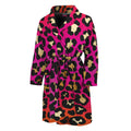 Orange And Purple Leopard Print Men's Bathrobe