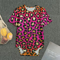 Orange And Purple Leopard Print Men's Bodysuit