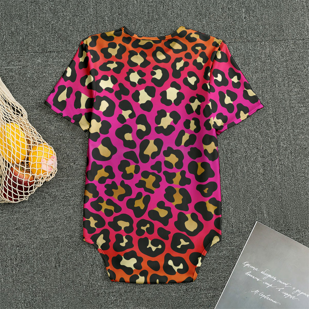 Orange And Purple Leopard Print Men's Bodysuit