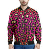Orange And Purple Leopard Print Men's Bomber Jacket