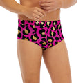 Orange And Purple Leopard Print Men's Briefs