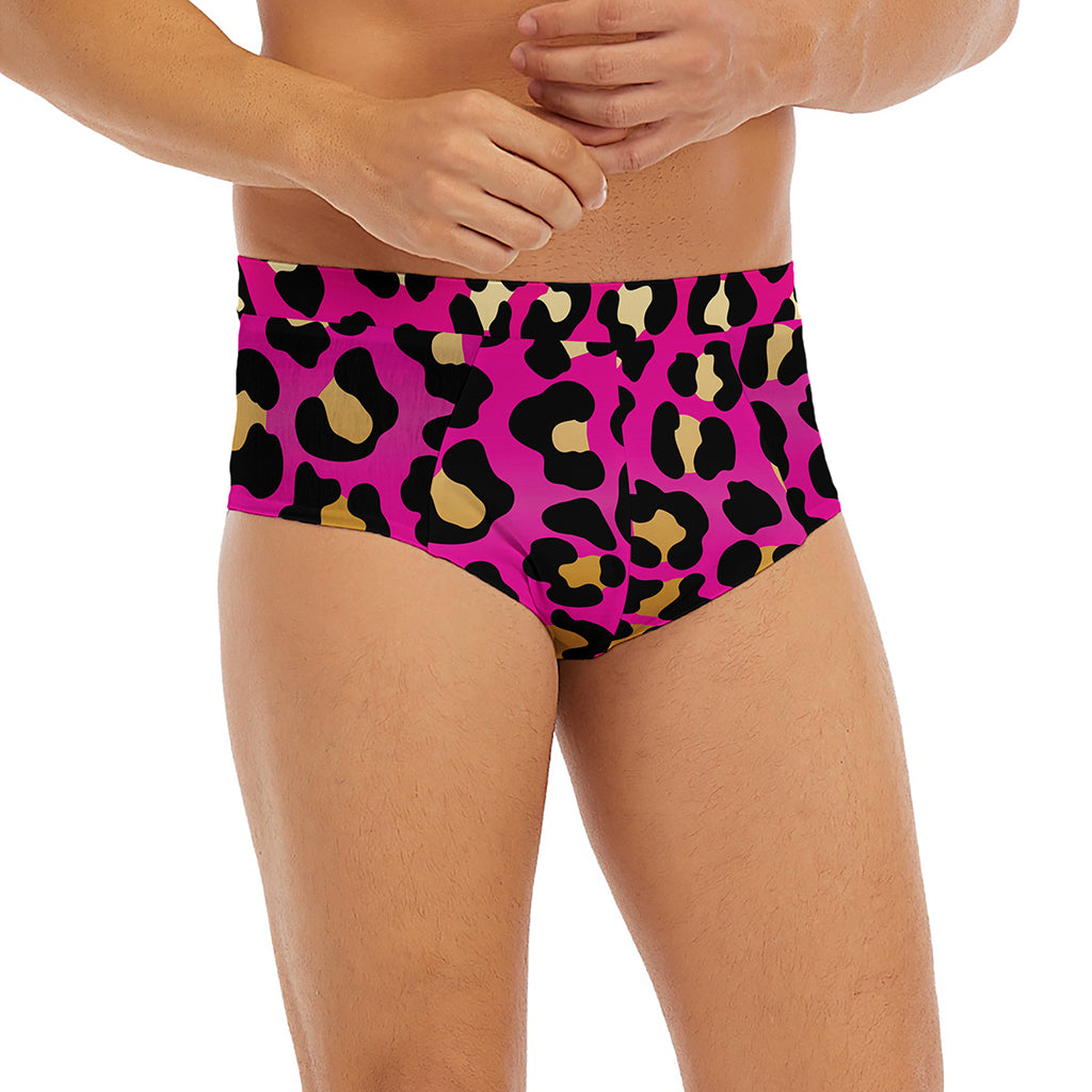 Orange And Purple Leopard Print Men's Briefs