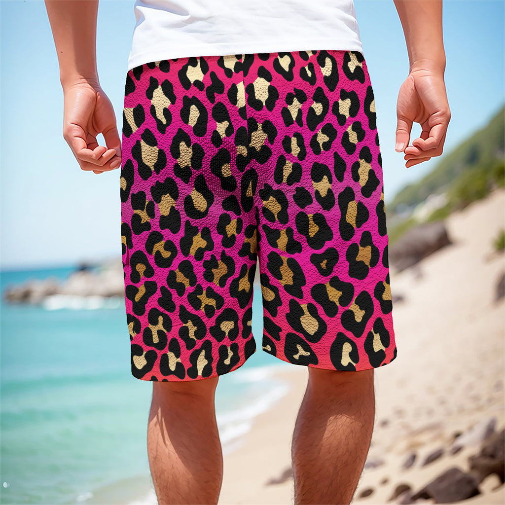 Orange And Purple Leopard Print Men's Cargo Shorts