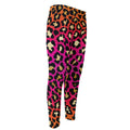 Orange And Purple Leopard Print Men's Compression Pants