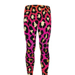 Orange And Purple Leopard Print Men's leggings