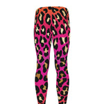 Orange And Purple Leopard Print Men's leggings