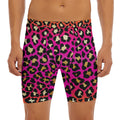 Orange And Purple Leopard Print Men's Long Boxer Briefs