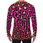 Orange And Purple Leopard Print Men's Long Sleeve T-Shirt