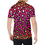 Orange And Purple Leopard Print Men's Shirt