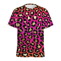Orange And Purple Leopard Print Men's Athletic T-Shirt