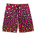 Orange And Purple Leopard Print Men's Swim Trunks