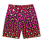 Orange And Purple Leopard Print Men's Swim Trunks