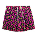 Orange And Purple Leopard Print Mesh Shorts