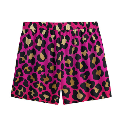 Orange And Purple Leopard Print Mesh Shorts