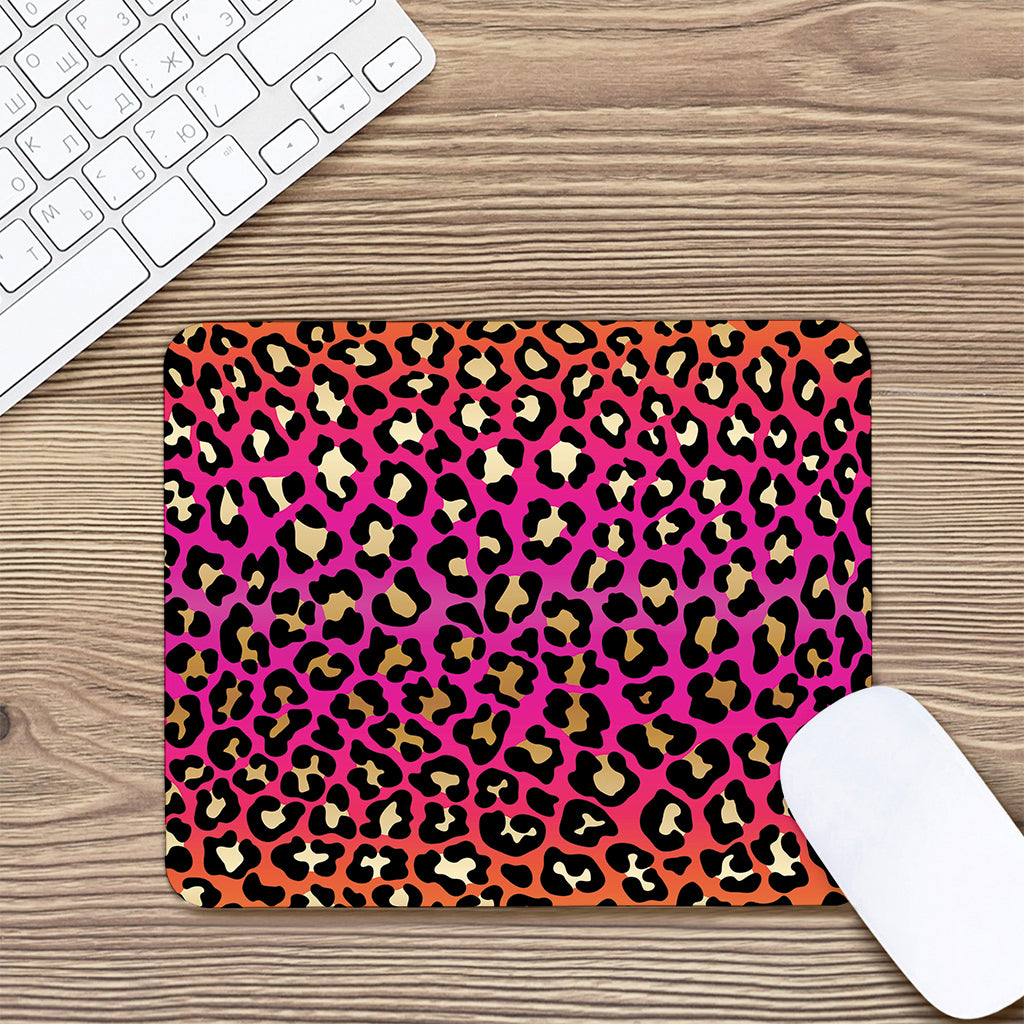 Orange And Purple Leopard Print Mouse Pad