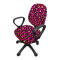 Orange And Purple Leopard Print Office Chair Cover