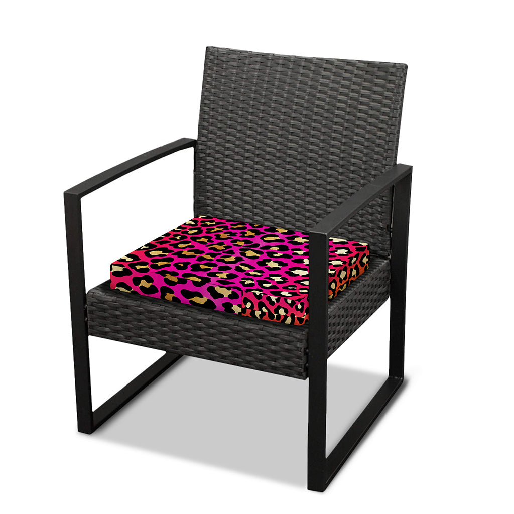 Orange And Purple Leopard Print Outdoor Seat Cushion Cover