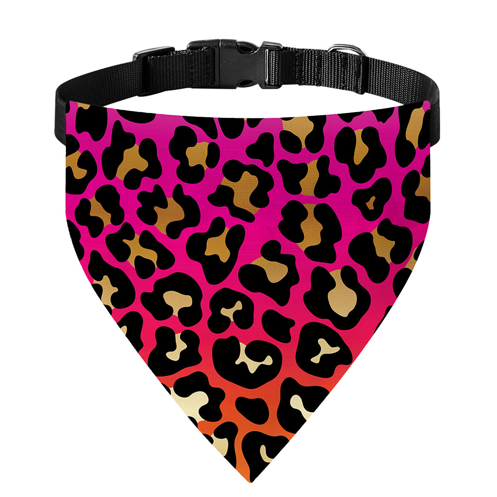 Orange And Purple Leopard Print Over The Collar Dog Bandana