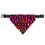 Orange And Purple Leopard Print Over The Collar Dog Bandana