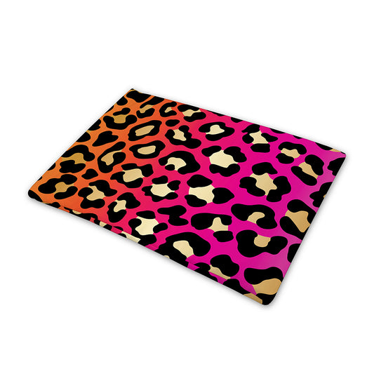 Orange And Purple Leopard Print Pet Cooling Mat Cover