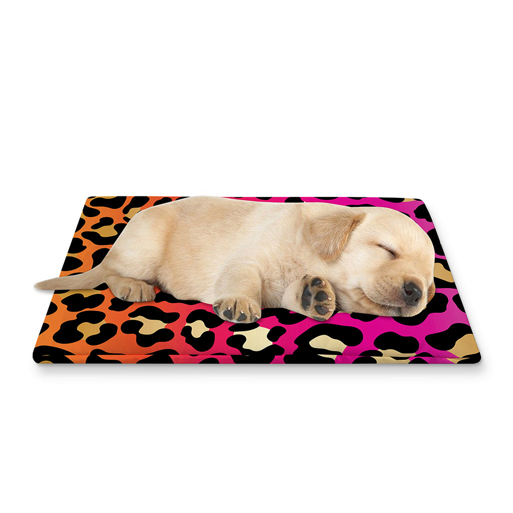 Orange And Purple Leopard Print Pet Cooling Mat Cover