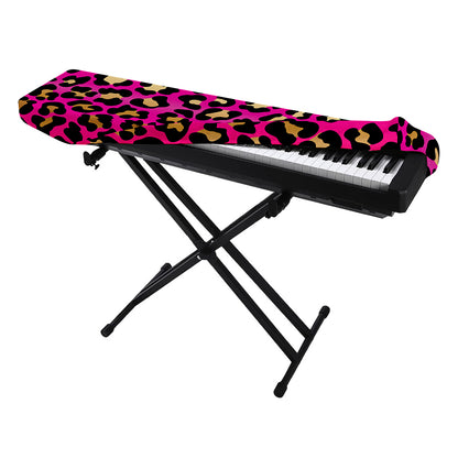 Orange And Purple Leopard Print Piano Keyboard Cover
