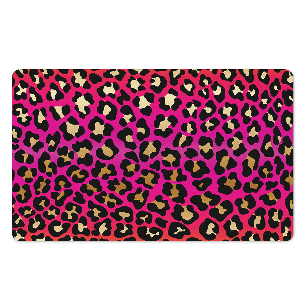Orange And Purple Leopard Print Polyester Doormat