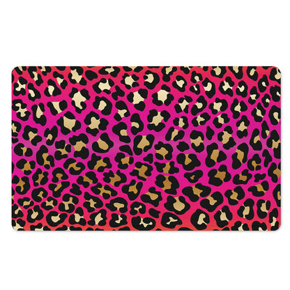 Orange And Purple Leopard Print Polyester Doormat