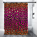 Orange And Purple Leopard Print Premium Shower Curtain