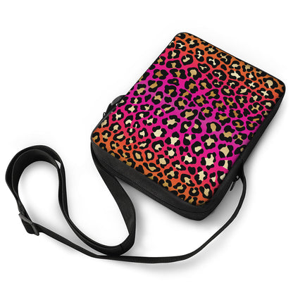Orange And Purple Leopard Print Rectangular Crossbody Bag
