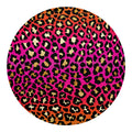 Orange And Purple Leopard Print Round Blanket
