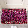 Orange And Purple Leopard Print Rubber Doormat