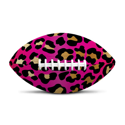 Orange And Purple Leopard Print Rugby Ball