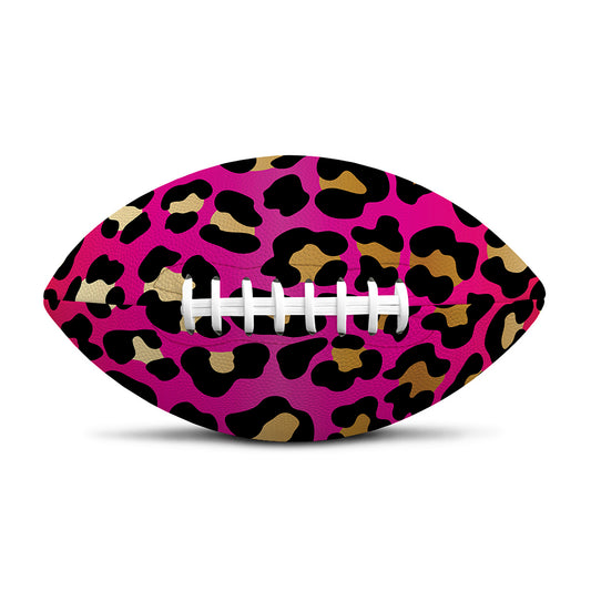 Orange And Purple Leopard Print Rugby Ball