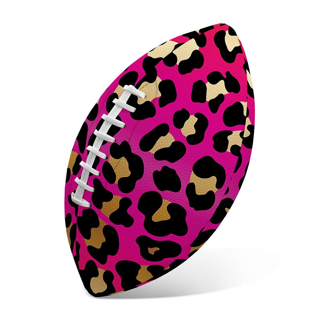 Orange And Purple Leopard Print Rugby Ball