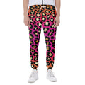 Orange And Purple Leopard Print Joggers