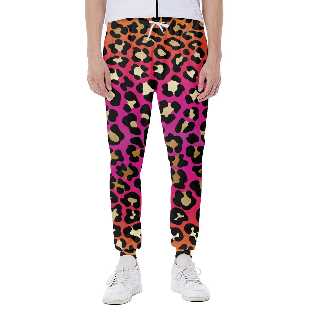 Orange And Purple Leopard Print Scuba Joggers
