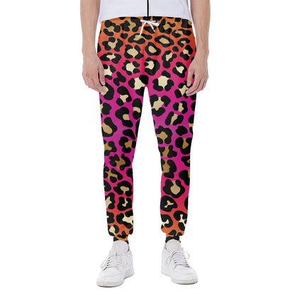 Orange And Purple Leopard Print Scuba Joggers
