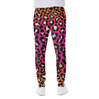 Orange And Purple Leopard Print Scuba Joggers