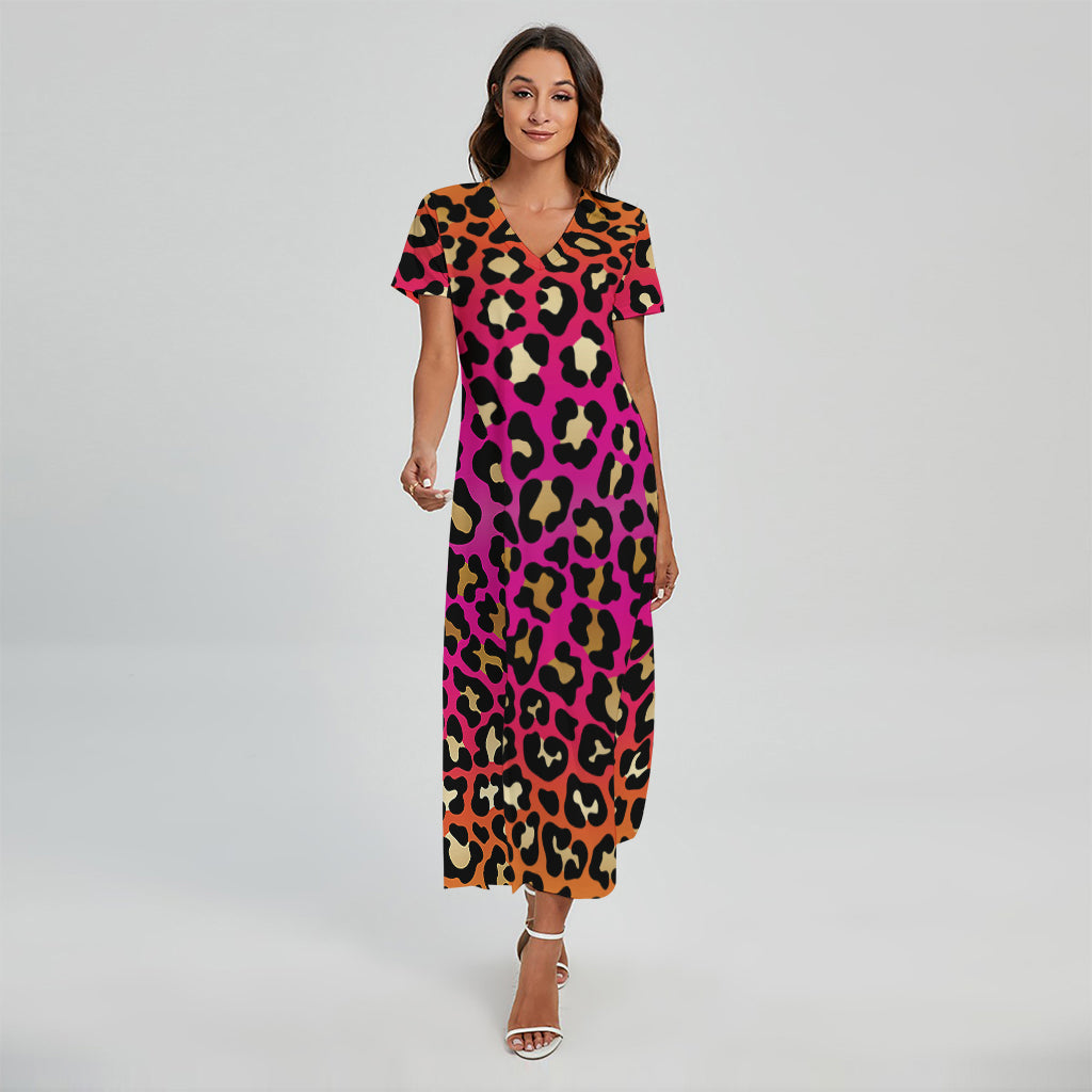orange and purple maxi dress Leopard Print Short Sleeve designer mini dress Size:S (US 8-10) Crafted from luxurious Sarelle | Babyblue asymmetric