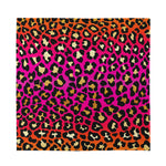 Orange And Purple Leopard Print Silk Bandana
