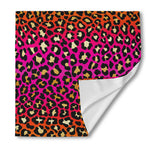 Orange And Purple Leopard Print Silk Bandana