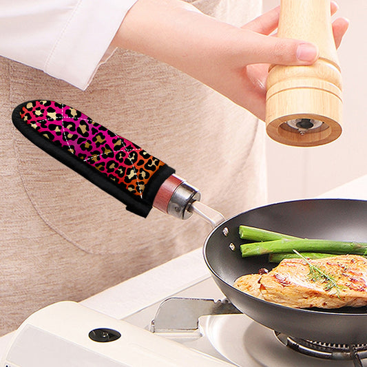 Orange And Purple Leopard Print Skillet Handle Cover