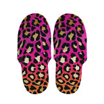 Orange And Purple Leopard Print Slippers